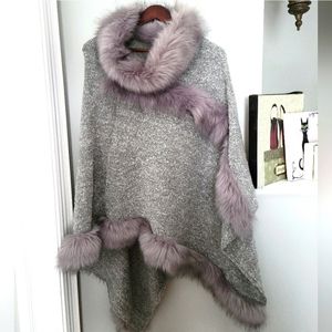 NWT Gorgeous Glam Faux Fur Trimmed Poncho by Eclissy